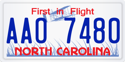 NC license plate AAO7480
