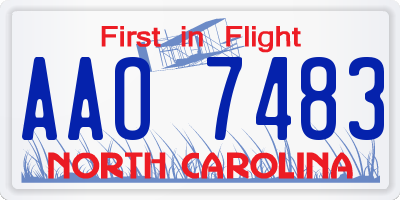 NC license plate AAO7483