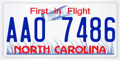 NC license plate AAO7486