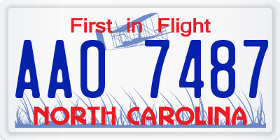 NC license plate AAO7487