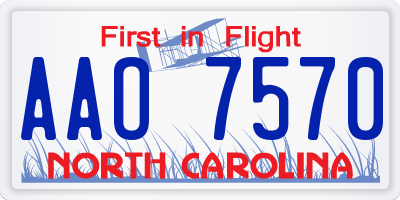 NC license plate AAO7570