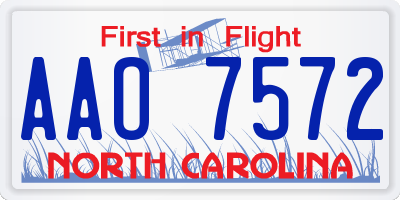 NC license plate AAO7572