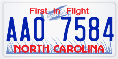 NC license plate AAO7584