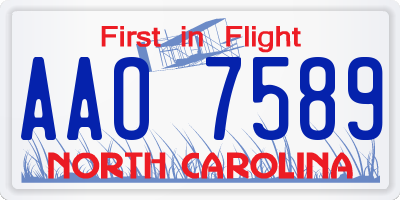 NC license plate AAO7589