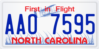 NC license plate AAO7595