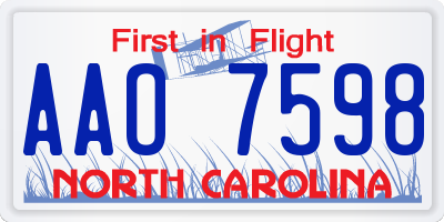 NC license plate AAO7598