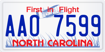 NC license plate AAO7599