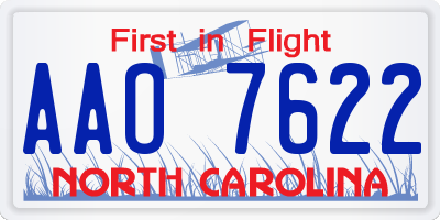 NC license plate AAO7622