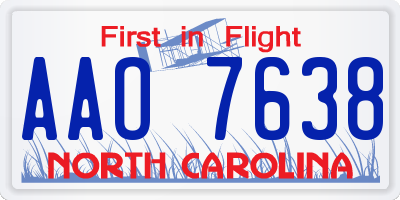 NC license plate AAO7638