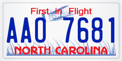 NC license plate AAO7681