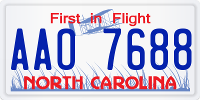 NC license plate AAO7688