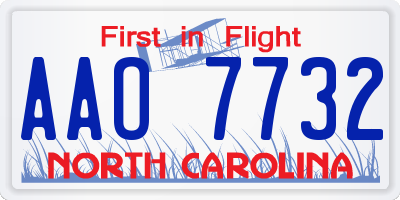 NC license plate AAO7732