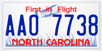 NC license plate AAO7738