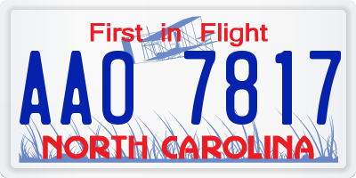 NC license plate AAO7817