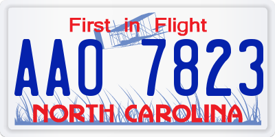 NC license plate AAO7823