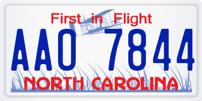 NC license plate AAO7844