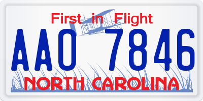 NC license plate AAO7846