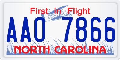 NC license plate AAO7866