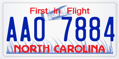NC license plate AAO7884