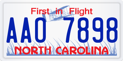 NC license plate AAO7898