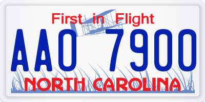 NC license plate AAO7900