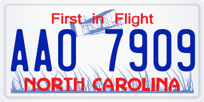 NC license plate AAO7909