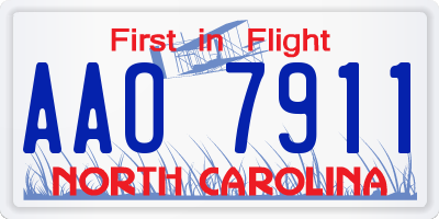NC license plate AAO7911