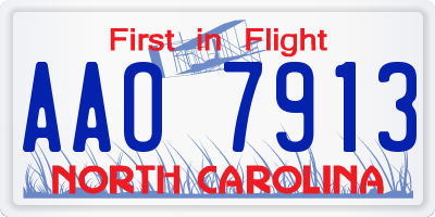 NC license plate AAO7913
