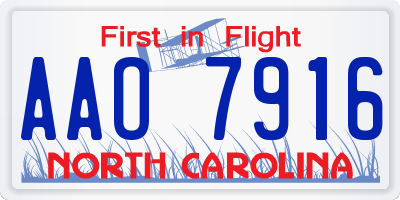 NC license plate AAO7916