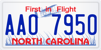 NC license plate AAO7950