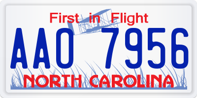 NC license plate AAO7956