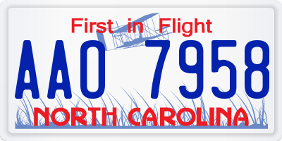 NC license plate AAO7958