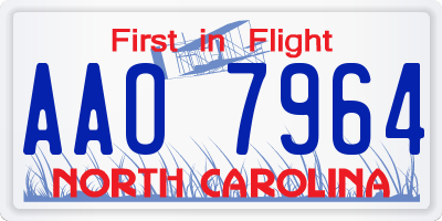 NC license plate AAO7964