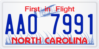 NC license plate AAO7991