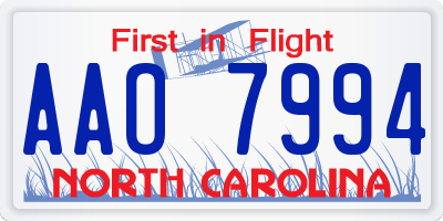 NC license plate AAO7994
