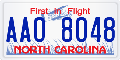 NC license plate AAO8048
