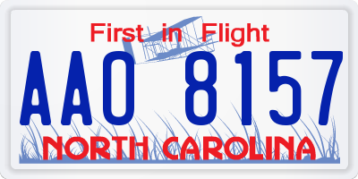 NC license plate AAO8157