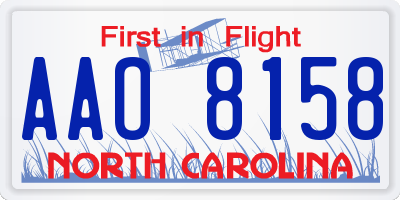 NC license plate AAO8158