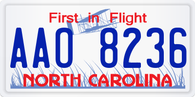 NC license plate AAO8236