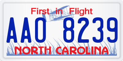 NC license plate AAO8239