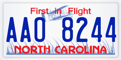 NC license plate AAO8244