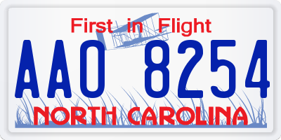 NC license plate AAO8254