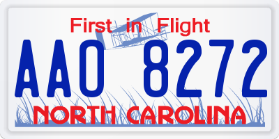 NC license plate AAO8272