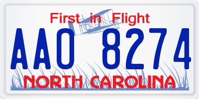 NC license plate AAO8274