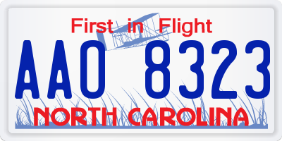 NC license plate AAO8323