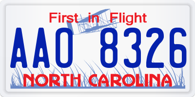 NC license plate AAO8326