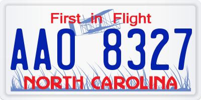NC license plate AAO8327