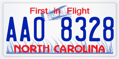 NC license plate AAO8328