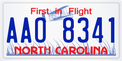 NC license plate AAO8341