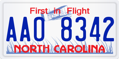 NC license plate AAO8342